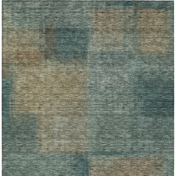 Homeroots 3' Artichoke Green Abstract Washable Indoor Outdoor Area Rug – Durable, Stylish, Stain Resistant Design 3' X 5' Polyester 584302