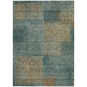 Homeroots 3' Artichoke Green Abstract Washable Indoor Outdoor Area Rug – Durable, Stylish, Stain Resistant Design 8' X 10' Polyester 584305