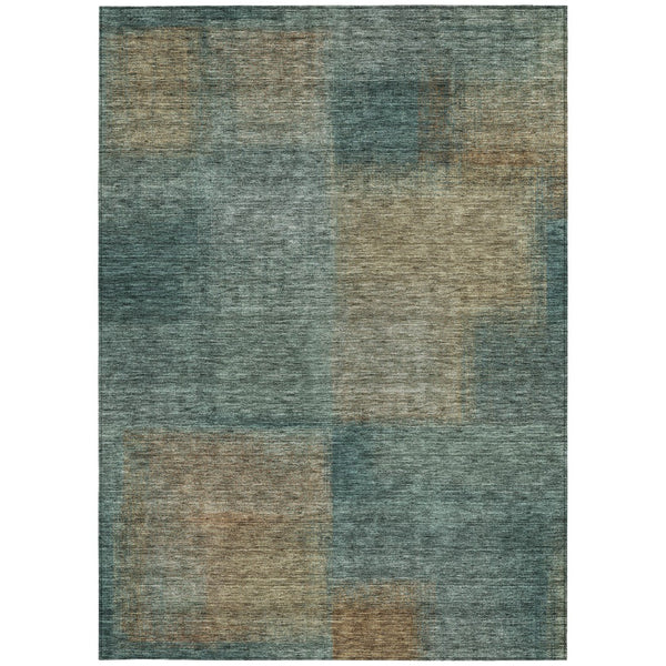 Homeroots 3' Artichoke Green Abstract Washable Indoor Outdoor Area Rug – Durable, Stylish, Stain Resistant Design 8' X 10' Polyester 584305
