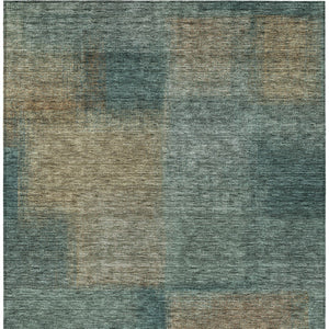 Homeroots 3' Artichoke Green Abstract Washable Indoor Outdoor Area Rug – Durable, Stylish, Stain Resistant Design 8' X 10' Polyester 584305