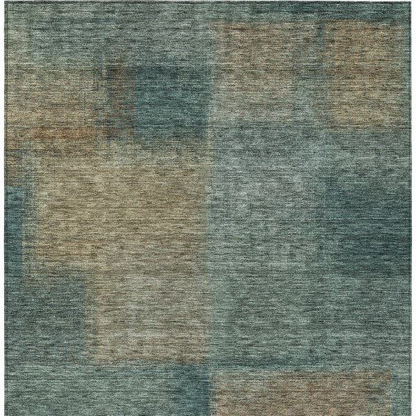 Homeroots 3' Artichoke Green Abstract Washable Indoor Outdoor Area Rug – Durable, Stylish, Stain Resistant Design 8' X 10' Polyester 584305