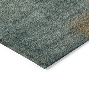 HomeRoots 5' Abstract Washable Area Rug in Teal, Blue, Brown & Taupe for Indoor & Outdoor Spaces, Durable Design 10' X 14' 584307