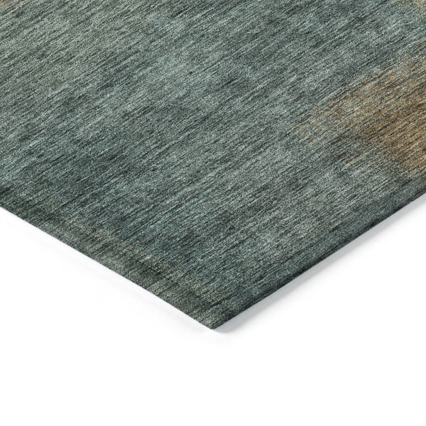 HomeRoots 5' Abstract Washable Area Rug in Teal, Blue, Brown & Taupe for Indoor & Outdoor Spaces, Durable Design 10' X 14' 584307