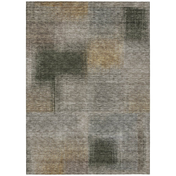 HomeRoots 9' Stylish Abstract Washable Area Rug in Taupe Gray and Beige for Indoor and Outdoor Spaces 9' X 12' 584312