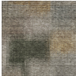 Homeroots 3' Artichoke Green Abstract Washable Indoor Outdoor Area Rug – Durable, Stylish, Stain Resistant Design 10' X 14' Polyester 584313