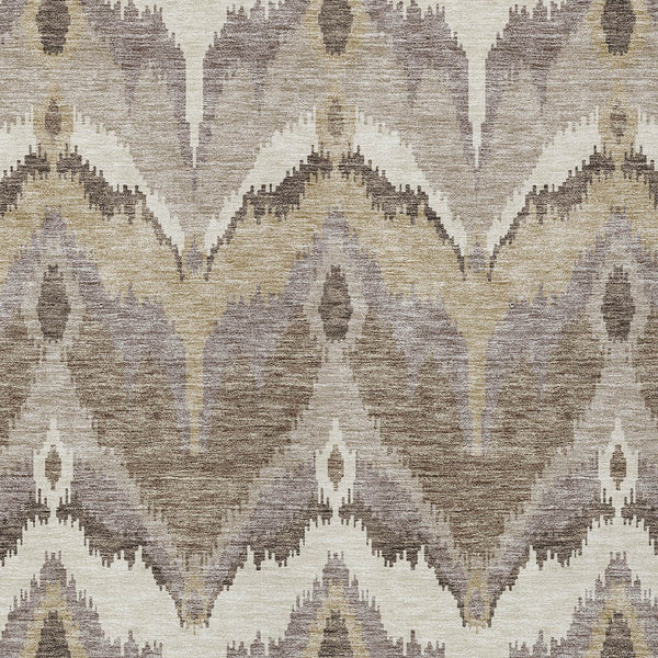 Homeroots 3' Artichoke Green And Beige Ikat Washable Area Rug - Perfect For Indoor And Outdoor Spaces 3' X 5' Polyester 584320