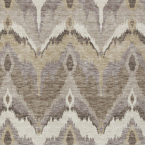 Homeroots 3' Artichoke Green And Beige Ikat Washable Area Rug - Perfect For Indoor And Outdoor Spaces 5' X 8' Polyester 584321