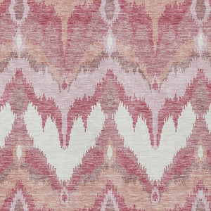 Homeroots 3' Artichoke Green And Beige Ikat Washable Area Rug - Perfect For Indoor And Outdoor Spaces 3' X 5' Polyester 584326