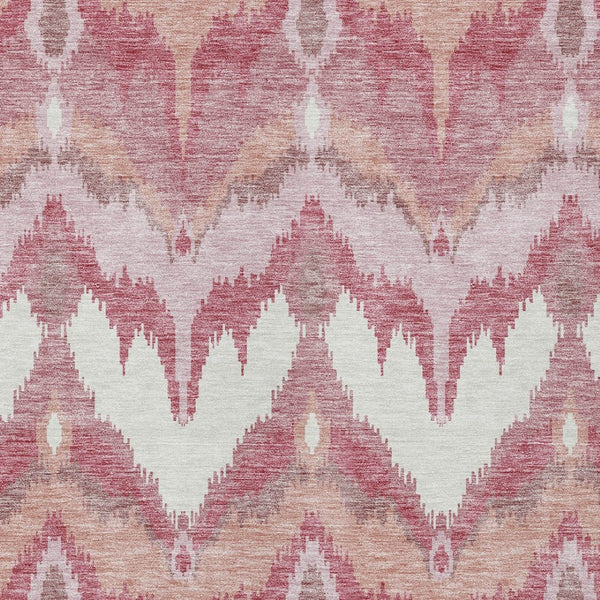 Homeroots 3' Artichoke Green And Beige Ikat Washable Area Rug - Perfect For Indoor And Outdoor Spaces 3' X 5' Polyester 584326