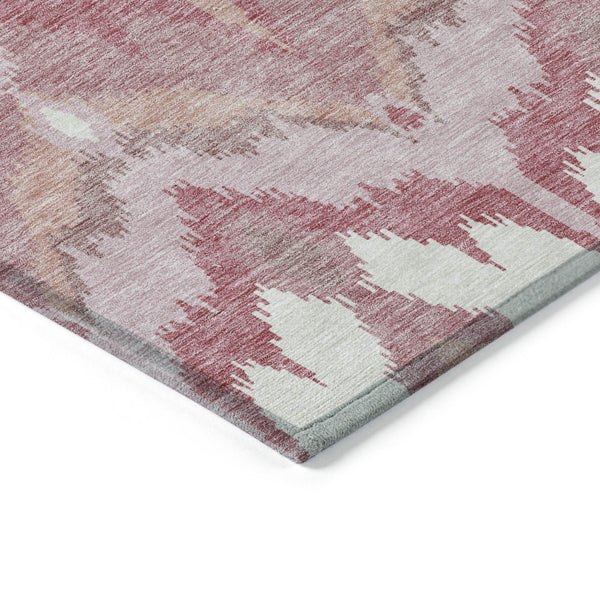 Homeroots 3' Artichoke Green And Beige Ikat Washable Area Rug - Perfect For Indoor And Outdoor Spaces 5' X 8' Polyester 584327