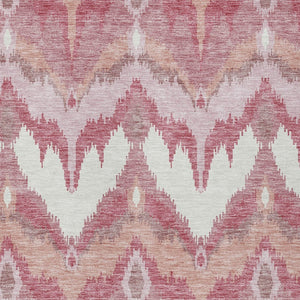 Homeroots 3' Artichoke Green And Beige Ikat Washable Area Rug - Perfect For Indoor And Outdoor Spaces 8' X 10' Polyester 584329