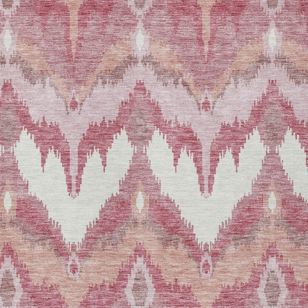 Homeroots 3' Artichoke Green And Beige Ikat Washable Area Rug - Perfect For Indoor And Outdoor Spaces 8' X 10' Polyester 584329