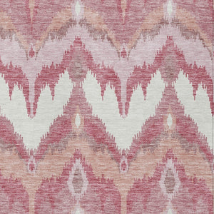 Homeroots 3' Artichoke Green And Beige Ikat Washable Area Rug - Perfect For Indoor And Outdoor Spaces 9' X 12' Polyester 584330