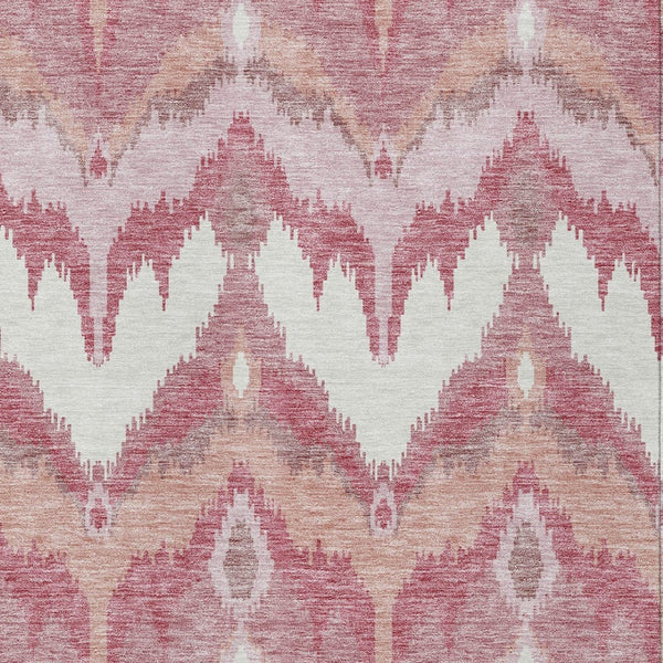 Homeroots 3' Artichoke Green And Beige Ikat Washable Area Rug - Perfect For Indoor And Outdoor Spaces 9' X 12' Polyester 584330