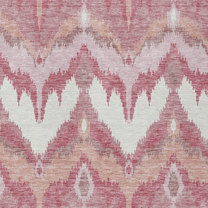 Homeroots 3' Artichoke Green And Beige Ikat Washable Area Rug - Perfect For Indoor And Outdoor Spaces 10' X 14' Polyester 584331