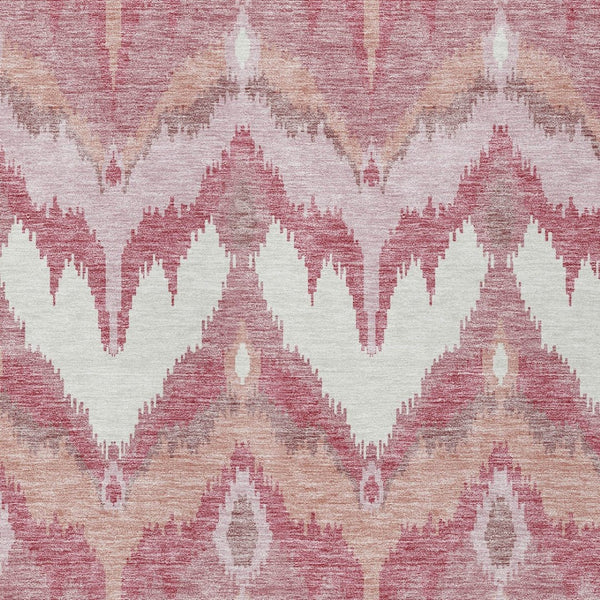 Homeroots 3' Artichoke Green And Beige Ikat Washable Area Rug - Perfect For Indoor And Outdoor Spaces 10' X 14' Polyester 584331