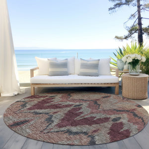 Homeroots 3' Artichoke Green And Beige Ikat Washable Area Rug - Perfect For Indoor And Outdoor Spaces 8' Round Polyester 584334