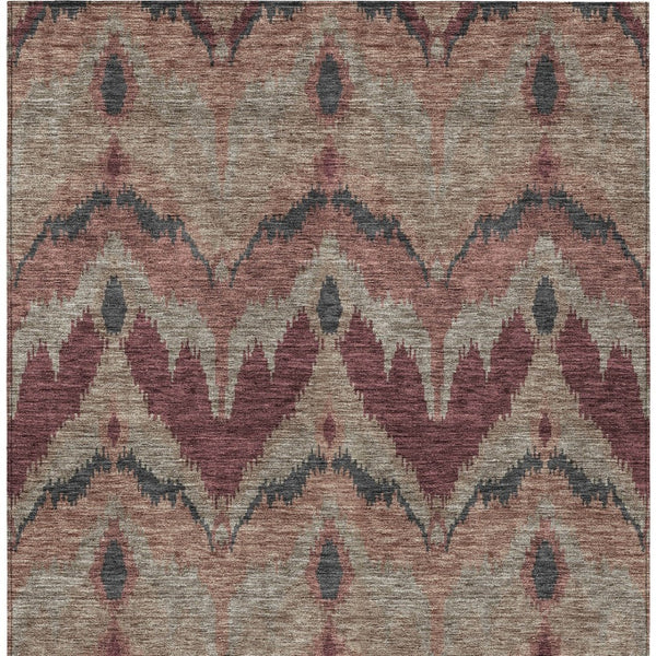 Homeroots 3' Artichoke Green And Beige Ikat Washable Area Rug - Perfect For Indoor And Outdoor Spaces 8' X 10' Polyester 584335
