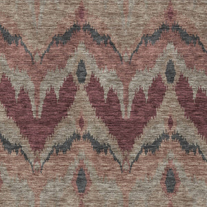 Homeroots 3' Artichoke Green And Beige Ikat Washable Area Rug - Perfect For Indoor And Outdoor Spaces 8' X 10' Polyester 584335