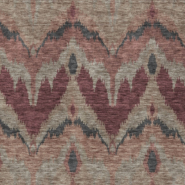 Homeroots 3' Artichoke Green And Beige Ikat Washable Area Rug - Perfect For Indoor And Outdoor Spaces 8' X 10' Polyester 584335