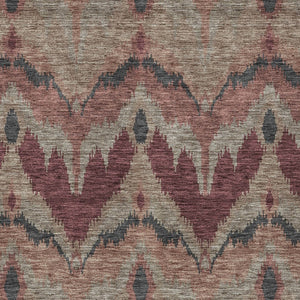 Homeroots 3' Artichoke Green And Beige Ikat Washable Area Rug - Perfect For Indoor And Outdoor Spaces 9' X 12' Polyester 584336