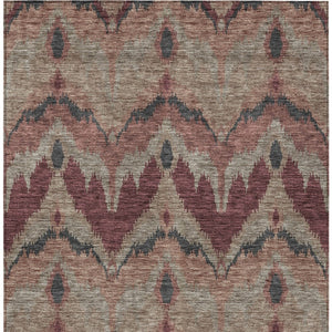Homeroots 3' Artichoke Green And Beige Ikat Washable Area Rug - Perfect For Indoor And Outdoor Spaces 10' X 14' Polyester 584337