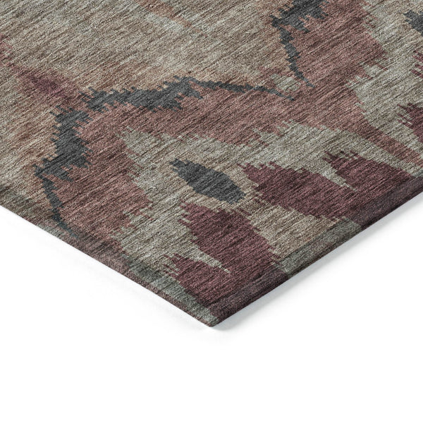 Homeroots 3' Artichoke Green And Beige Ikat Washable Area Rug - Perfect For Indoor And Outdoor Spaces 10' X 14' Polyester 584337