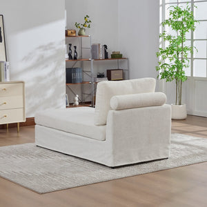 English Elm 31.69" Chenille Modular Sofa Bed with Pocketed Springs and Matte Black Legs for Studios W3189P438357