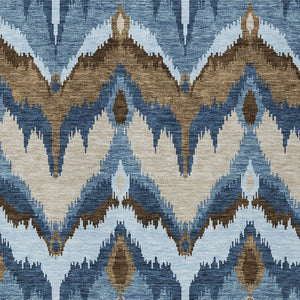 Homeroots 3' Artichoke Green And Beige Ikat Washable Area Rug - Perfect For Indoor And Outdoor Spaces 9' X 12' Polyester 584342