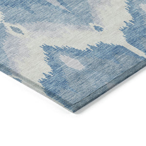 Homeroots 3' Artichoke Green And Beige Ikat Washable Area Rug - Perfect For Indoor And Outdoor Spaces 3' X 5' Polyester 584344