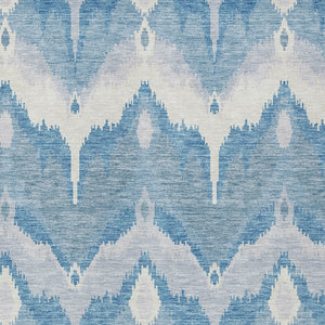 Homeroots 3' Artichoke Green And Beige Ikat Washable Area Rug - Perfect For Indoor And Outdoor Spaces 5' X 8' Polyester 584345