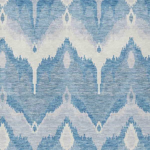 Homeroots 3' Artichoke Green And Beige Ikat Washable Area Rug - Perfect For Indoor And Outdoor Spaces 5' X 8' Polyester 584345