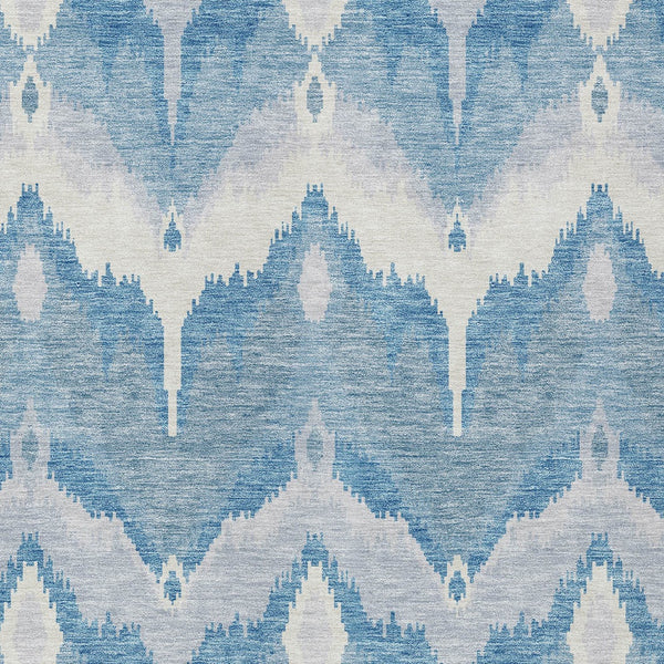 Homeroots 3' Artichoke Green And Beige Ikat Washable Area Rug - Perfect For Indoor And Outdoor Spaces 8' X 10' Polyester 584347