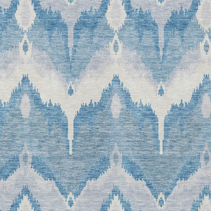 Homeroots 3' Artichoke Green And Beige Ikat Washable Area Rug - Perfect For Indoor And Outdoor Spaces 9' X 12' Polyester 584348