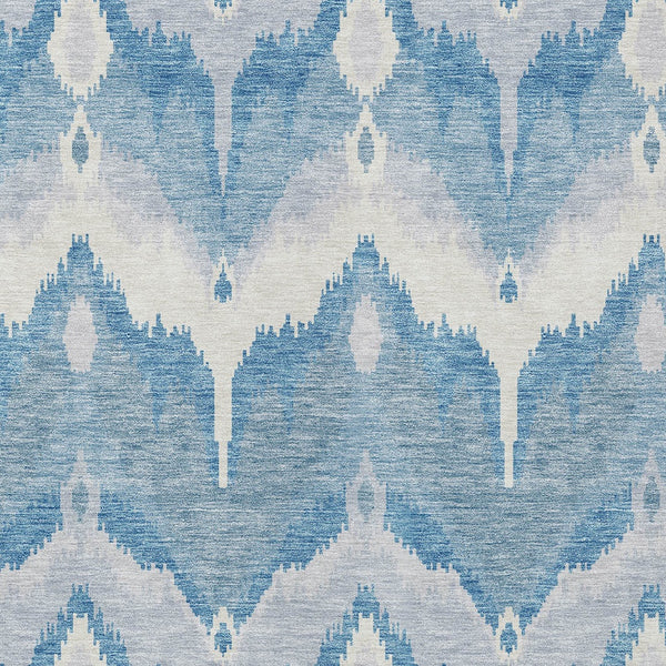 Homeroots 3' Artichoke Green And Beige Ikat Washable Area Rug - Perfect For Indoor And Outdoor Spaces 9' X 12' Polyester 584348