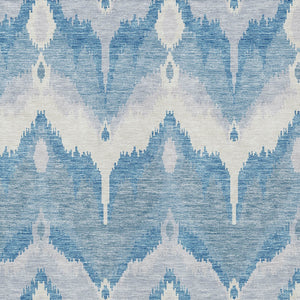 Homeroots 3' Artichoke Green And Beige Ikat Washable Area Rug - Perfect For Indoor And Outdoor Spaces 10' X 14' Polyester 584349