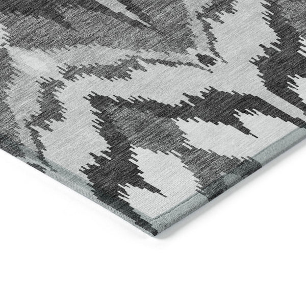 Homeroots 3' Artichoke Green And Beige Ikat Washable Area Rug - Perfect For Indoor And Outdoor Spaces 3' X 5' Polyester 584356