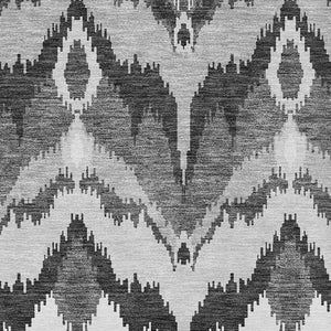 Homeroots 3' Artichoke Green And Beige Ikat Washable Area Rug - Perfect For Indoor And Outdoor Spaces 3' X 5' Polyester 584356