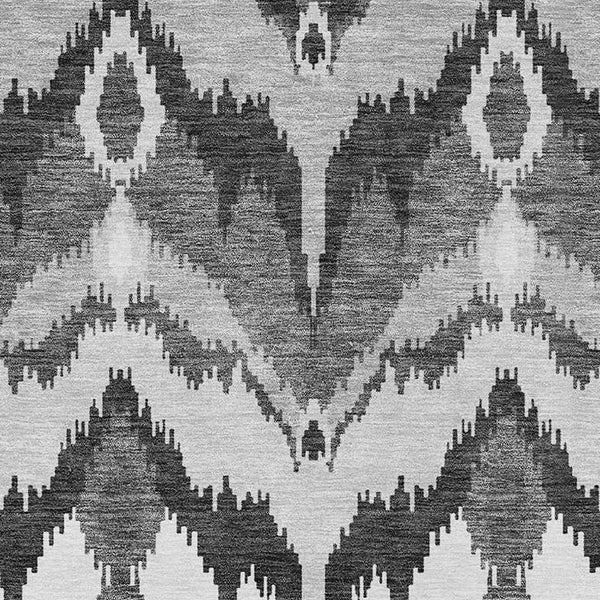 Homeroots 3' Artichoke Green And Beige Ikat Washable Area Rug - Perfect For Indoor And Outdoor Spaces 8' X 10' Polyester 584359