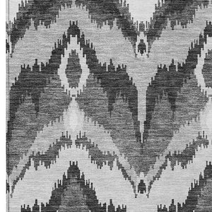 Homeroots 3' Artichoke Green And Beige Ikat Washable Area Rug - Perfect For Indoor And Outdoor Spaces 9' X 12' Polyester 584360