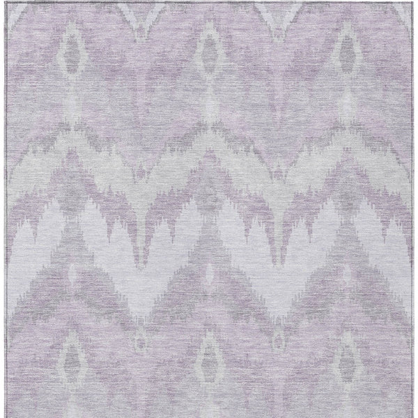 Homeroots 3' Artichoke Green And Beige Ikat Washable Area Rug - Perfect For Indoor And Outdoor Spaces 5' X 8' Polyester 584363