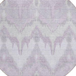 Homeroots 3' Artichoke Green And Beige Ikat Washable Area Rug - Perfect For Indoor And Outdoor Spaces 8' Round Polyester 584364