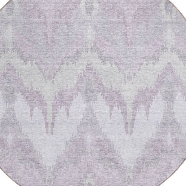 Homeroots 3' Artichoke Green And Beige Ikat Washable Area Rug - Perfect For Indoor And Outdoor Spaces 8' Round Polyester 584364