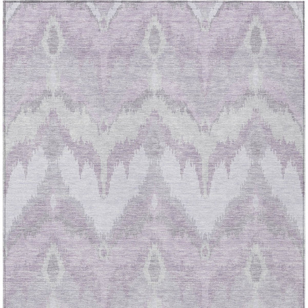 Homeroots 3' Artichoke Green And Beige Ikat Washable Area Rug - Perfect For Indoor And Outdoor Spaces 8' X 10' Polyester 584365