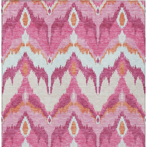 Homeroots 3' Artichoke Green And Beige Ikat Washable Area Rug - Perfect For Indoor And Outdoor Spaces 9' X 12' Polyester 584372