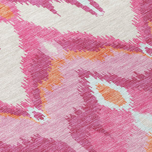 Homeroots 3' Artichoke Green And Beige Ikat Washable Area Rug - Perfect For Indoor And Outdoor Spaces 10' X 14' Polyester 584373