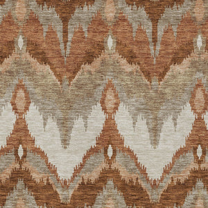 Homeroots 3' Artichoke Green And Beige Ikat Washable Area Rug - Perfect For Indoor And Outdoor Spaces 3' X 5' Polyester 584374