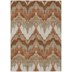 HomeRoots 9' Vibrant Ikat Area Rug for Indoor & Outdoor Spaces – Durable, Easy-Care, Stylish Design in Warm Tones 9' X 12' 584378