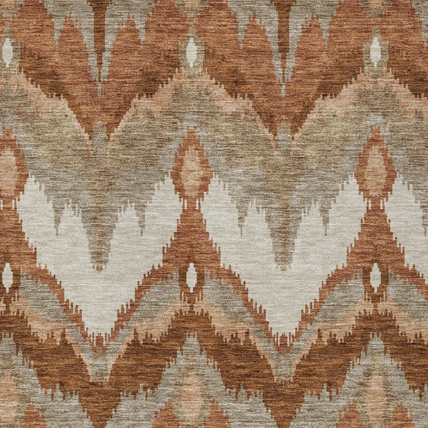 Homeroots 3' Artichoke Green And Beige Ikat Washable Area Rug - Perfect For Indoor And Outdoor Spaces 9' X 12' Polyester 584378