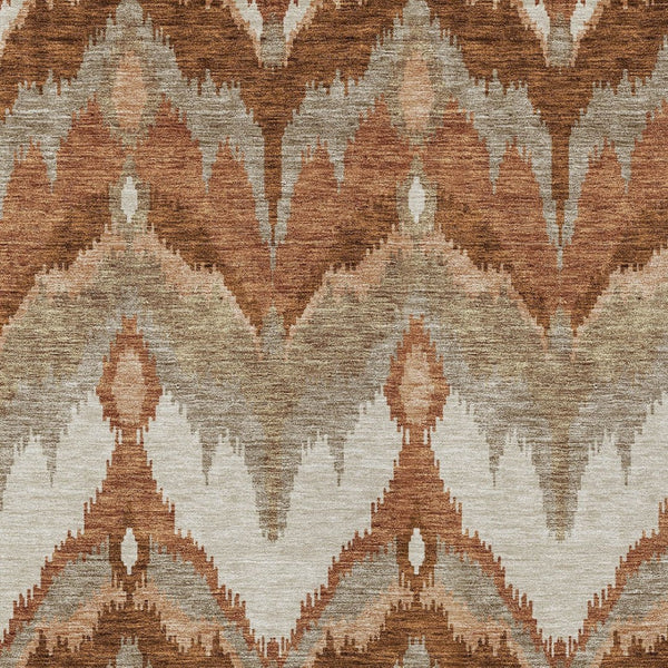 Homeroots 3' Artichoke Green And Beige Ikat Washable Area Rug - Perfect For Indoor And Outdoor Spaces 10' X 14' Polyester 584379